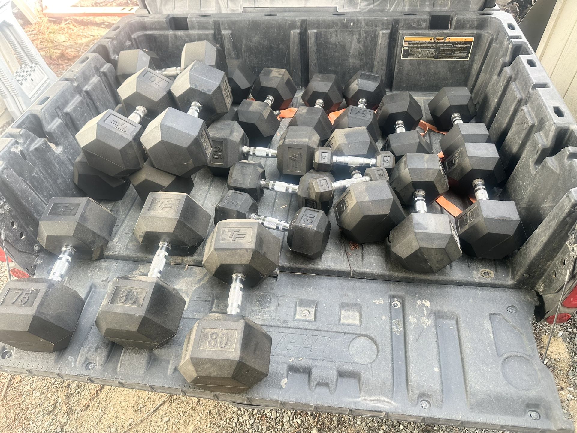 TF Hex dumbbells 5-80 Lbs! Like brand New