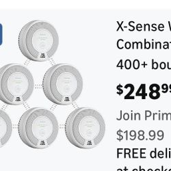 6-Pack X-Sense Wireless Smoke Detector Carbon Monoxide, Alarm with Display, SC07-W