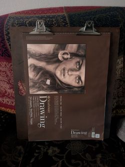 Large Artist Drawing Board with Metal Clips and Unused Drawing Notebook Asking $30