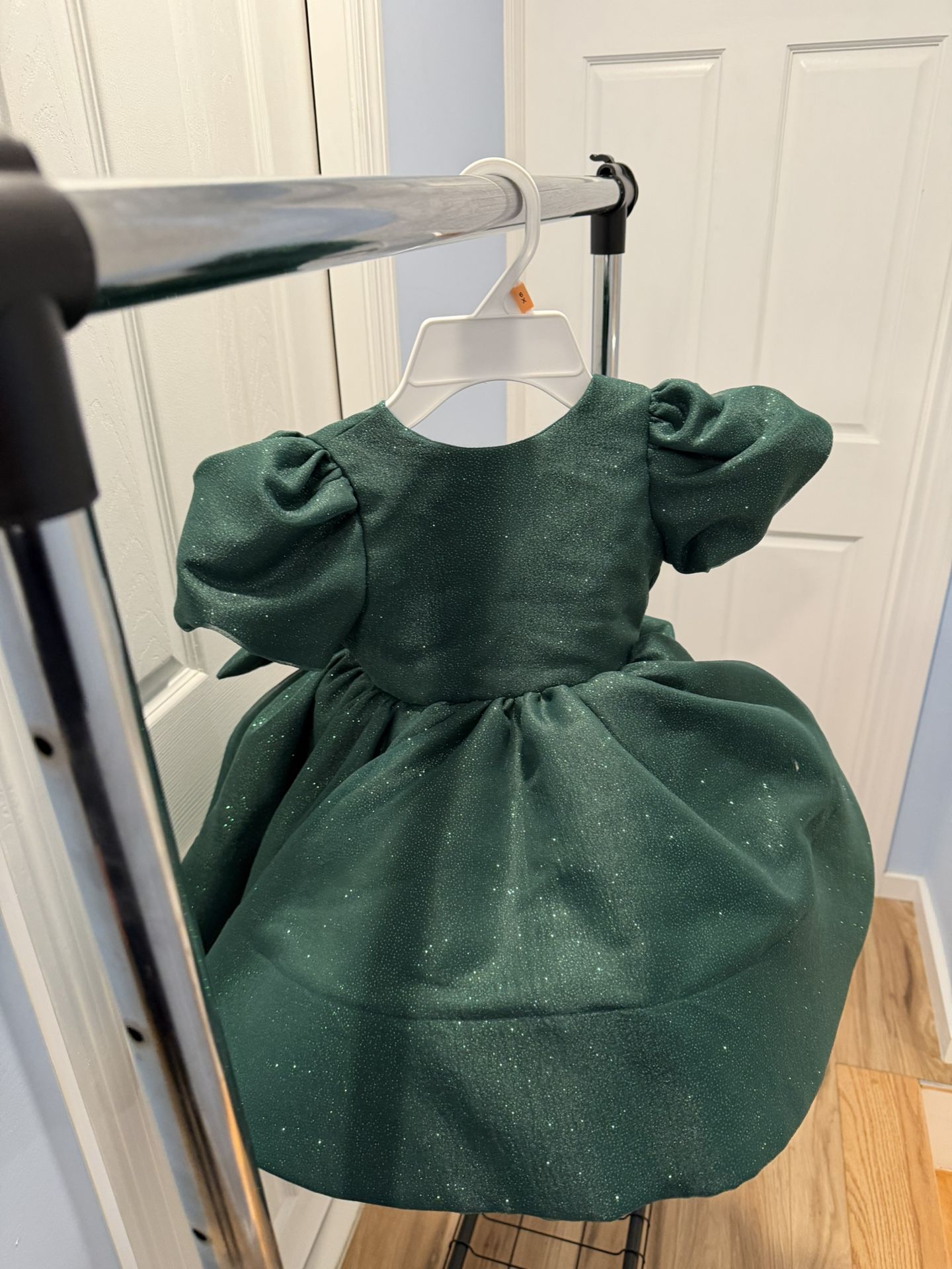 π Elegant Green Baby Girl Party Dress with Big Bow