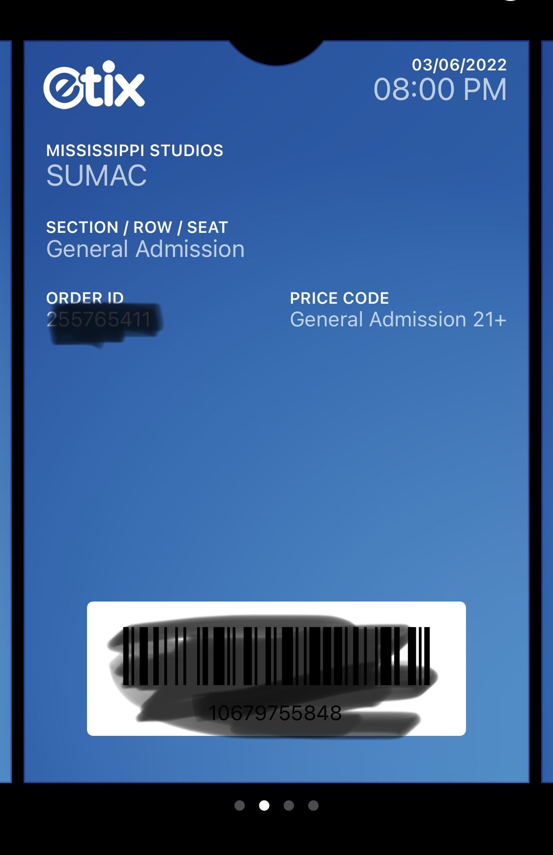 SUMAC at Mississippi studios 3/06 2 Tickets