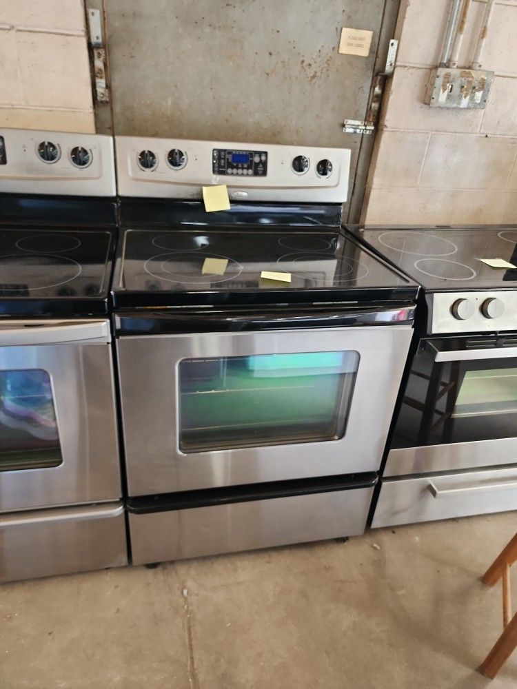 Whirlpool Stainless Glass Top Stove Range