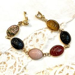 Egyptian Scarab Fashion Gemstone bracelet