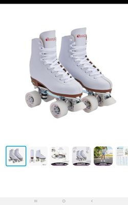 Size 6 white leather rink skate for ladies