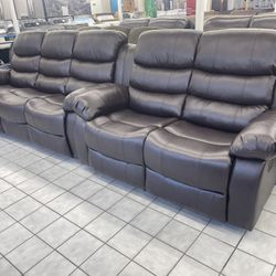 new leather sofa and loveseat