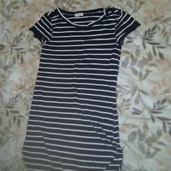 Black and white striped long shirt 