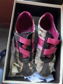 Pink and brown coach shoes size 9 women’s
