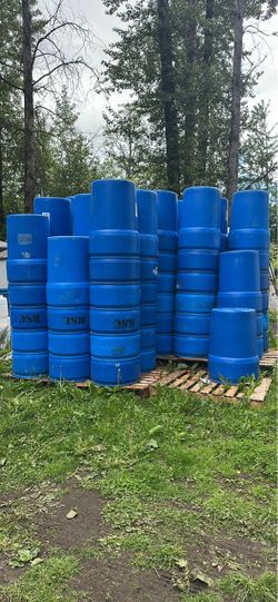 48 gallon Food grade  plastic barrels No Lids.