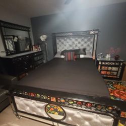 4 Piece Modern Queen Bedroom Set With Loveseat Sofa