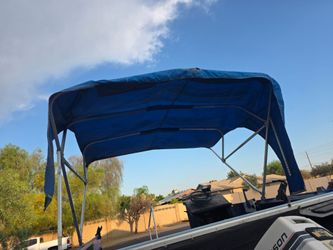 Pontoon Bimini- Blue Canopy