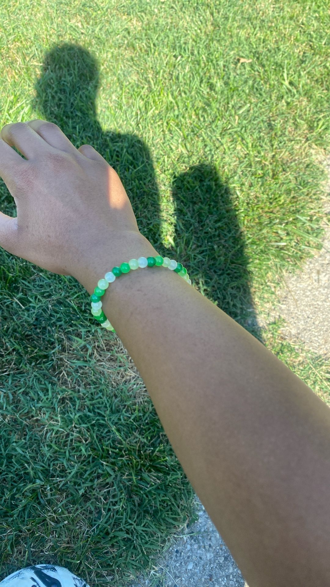 3 Shades Of Green Beaded Bracelet