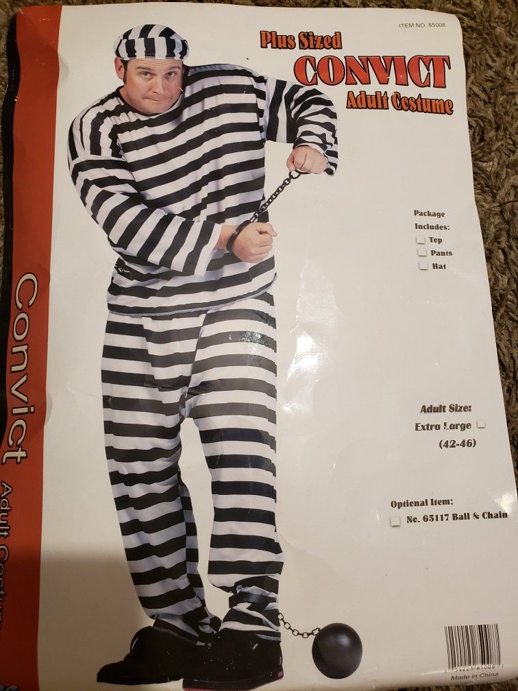 Plus Sized Convict Adult Costume