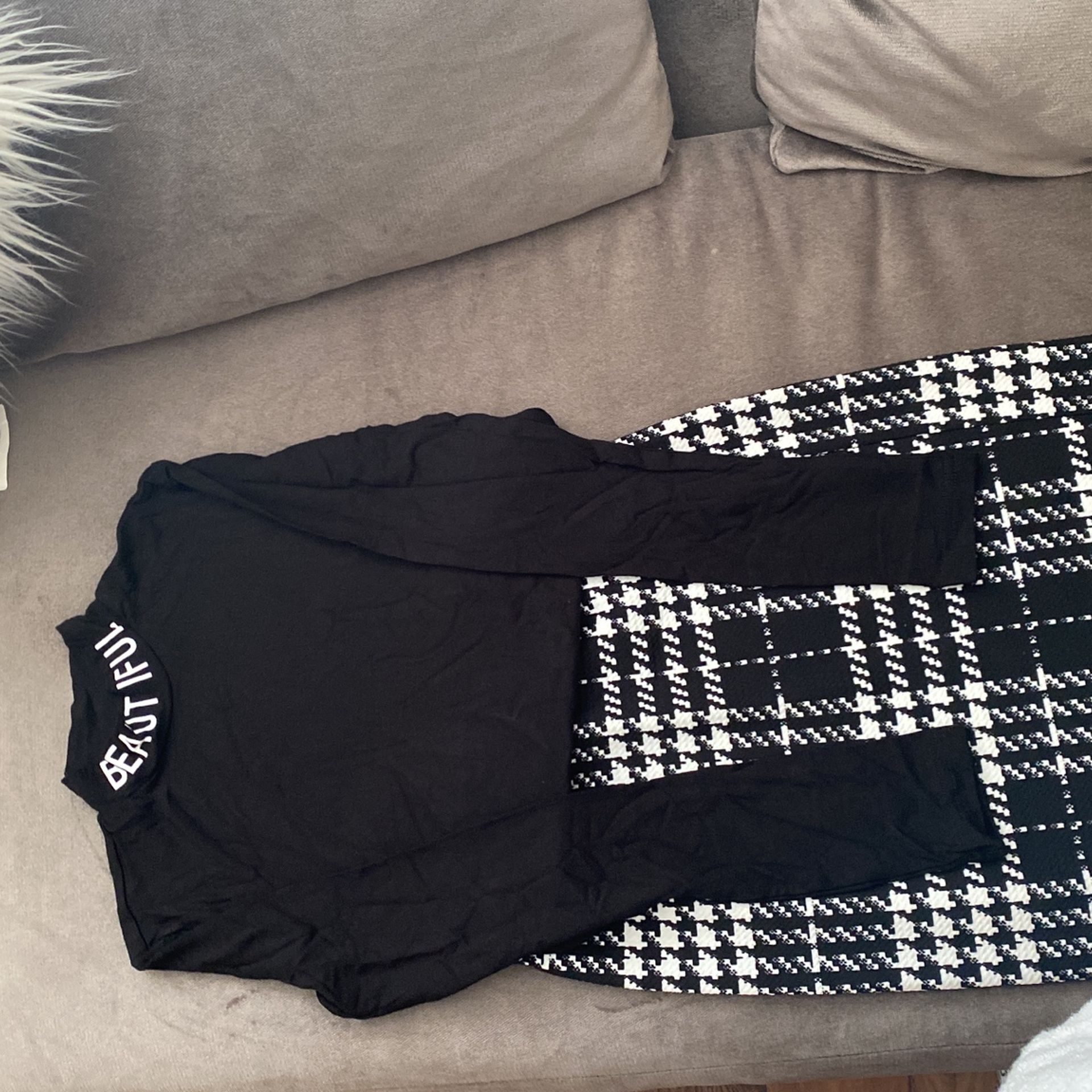 Black Turtle Neck with matching skirt