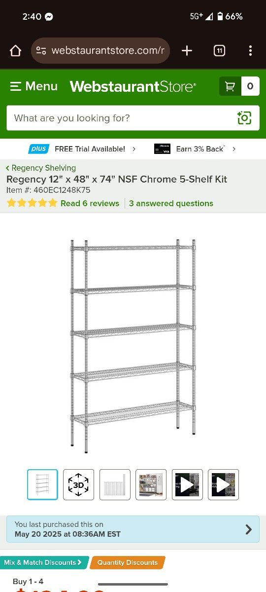 Brand New 4 Tier Storage Shelf