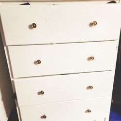 White Spacious 4 Door Dresser