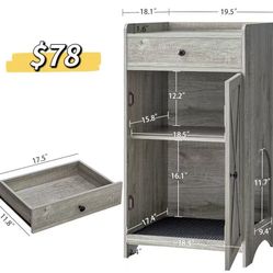 😀 Litter Box Cabinet, Cat Litter Box Furniture Hidden, Tall Narrow Litter Box Enclosure with Storage, Shelf, Litter Mat, Small Corner Fit, Pet Crate,