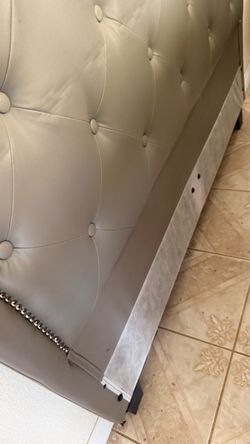 Full bed Tufted Faux Leather Upholstered Headboard