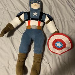 Marvel 26 Inches Captain America Plush With Attach Shield RARE