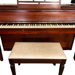 Brown P.A Starck Upright Piano With Bench 