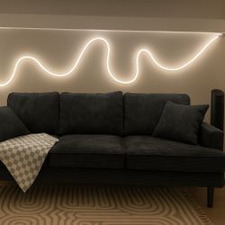 Oversized Black Corduroy Sofa