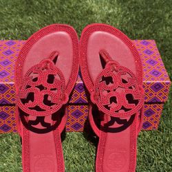 Red Tory sandals 