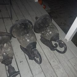 Exterior Antique  GLASS Lamps $15 Each