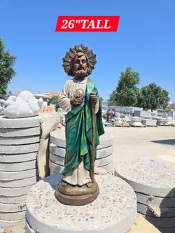 CONCRETE CEMENT SAINT JUDE STATUE $80 EACH . 26" INCH TALL. SAN JUDAS TADEO