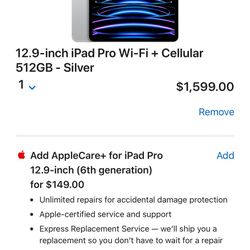 iPad 12.9 Pro 6th Gen 512gb Factory Unlocked