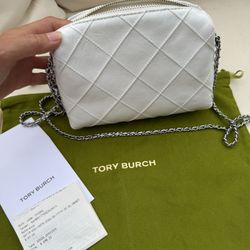 Tory Burch Fleming Soft Crossbody Bag in Blanc/White – BRAND NEW