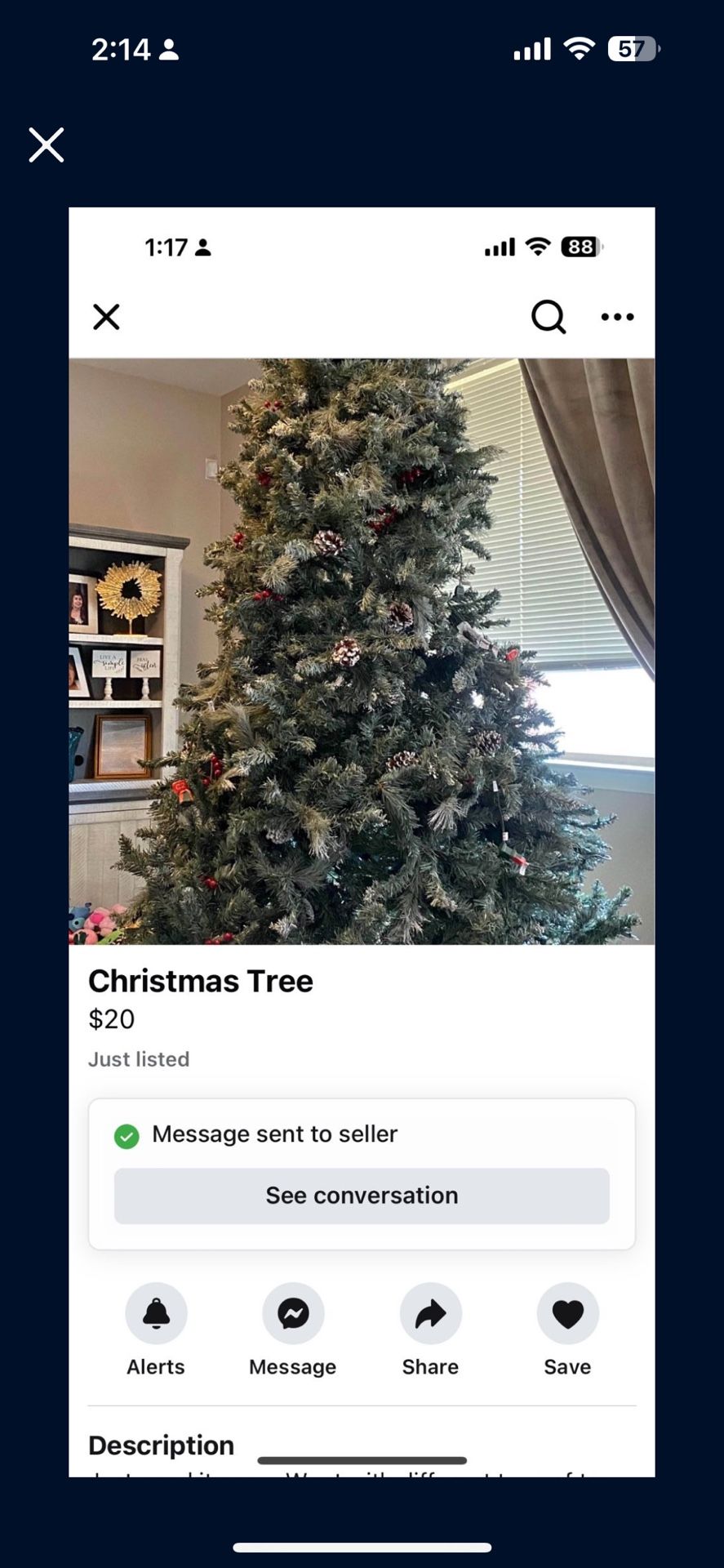 Lighted 5Ft. and 7 Ft. Cristmas Trees $20-!$40