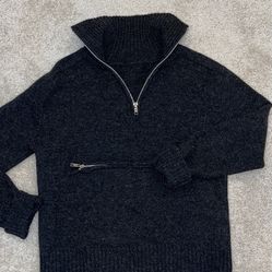 Charcoal Gray Half Zip Sweater