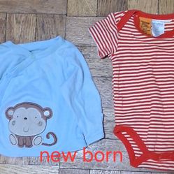 Gerber Baby Onesie & Carter's Wrap Shirt Set