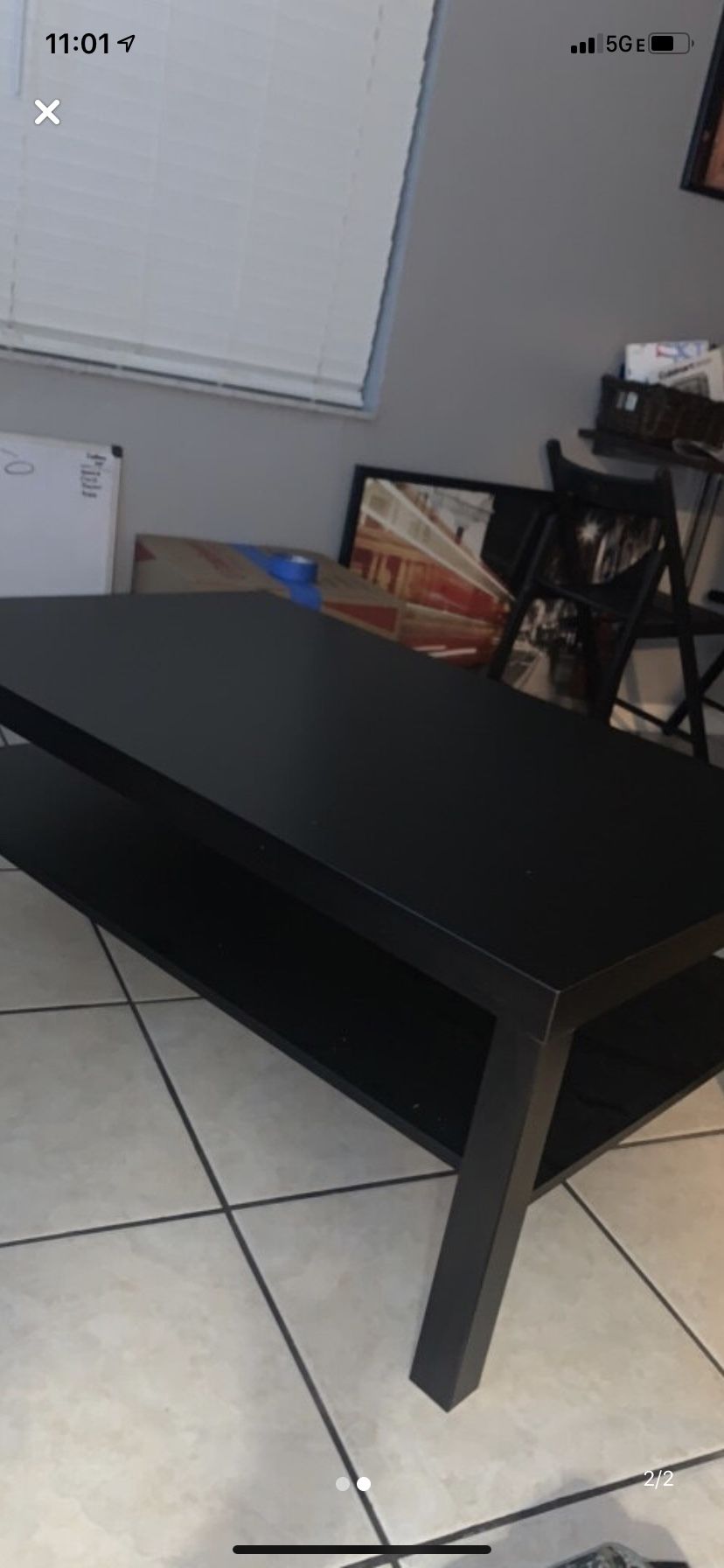 Sleek black wooden table