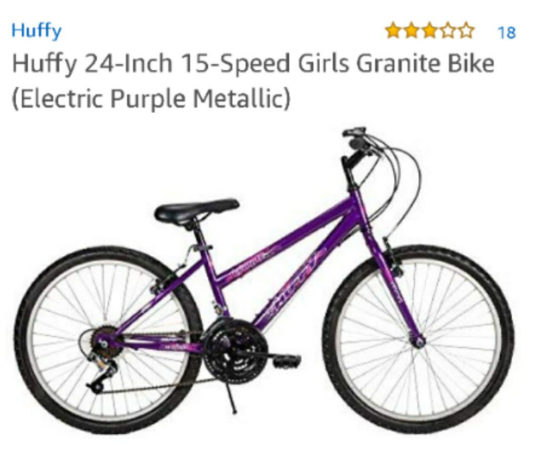 Huffy 24-Inch 15-Speed Girls Granite Bike (Electric Purple Metallic) ￼ ￼