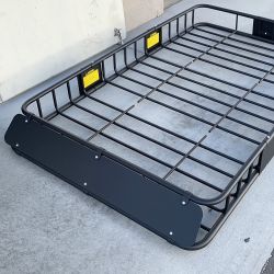 $145 (New) Universal roof rack 64x39 inch car top cargo basket carrier extension luggage holder 150lbs max 