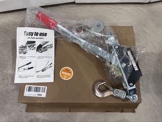 FitHoist Come Along Winch 4400 Lbs Capacity Cable Puller 2.3m Rope 2 Hooks One Hand Operation