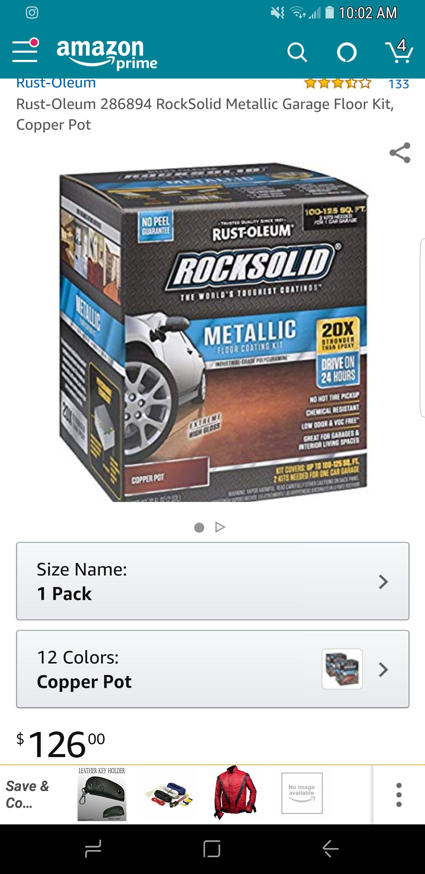 Rustoleum rock solid floor coating copper