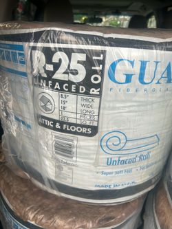 R25 Kraft unfaced 15”x 18’ Fiberglass Insulation roll for Floor, Attic