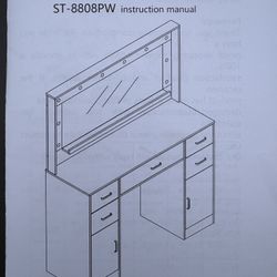 Vanity Desk Makeup Table with Mirror and 10 Lights,45”Black 