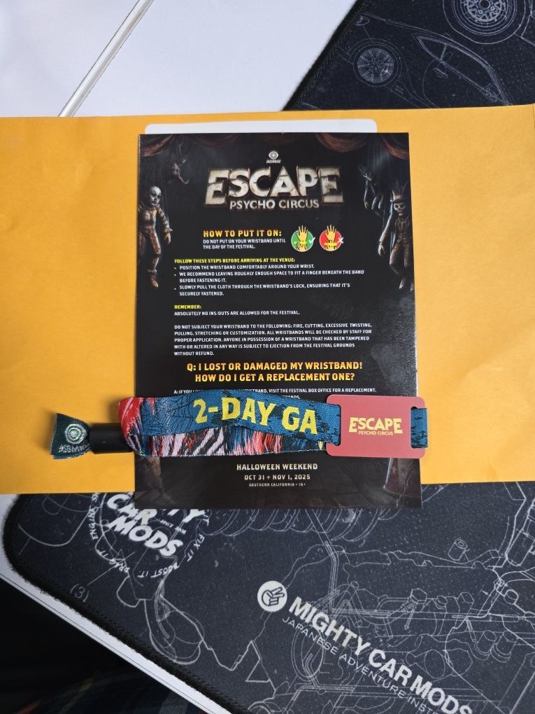 Escape Psycho Circus - NOS - SoCal Oct 31/Nov 1