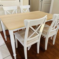 Ikea Danderyd Dining Table with 4 Upholstery Chairs