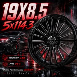 🔥 19X8.5 DOLCE GHOST Gloss Black Wheels 🔥
