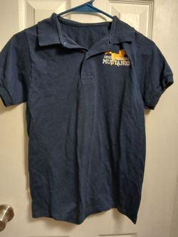 3 Crystal Lake middle Navy Blue shirts.