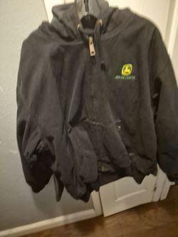 Dri duck John Deere Black Zip-Up Hood jacket