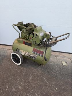 Vintage 230V Montgomery Ward Air Compressor 1 HP Leeson Motor