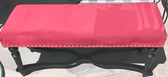 Vintage Velvet bench 4 feet long