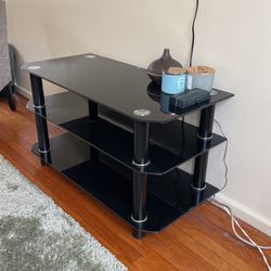 Black Glass Television Stand