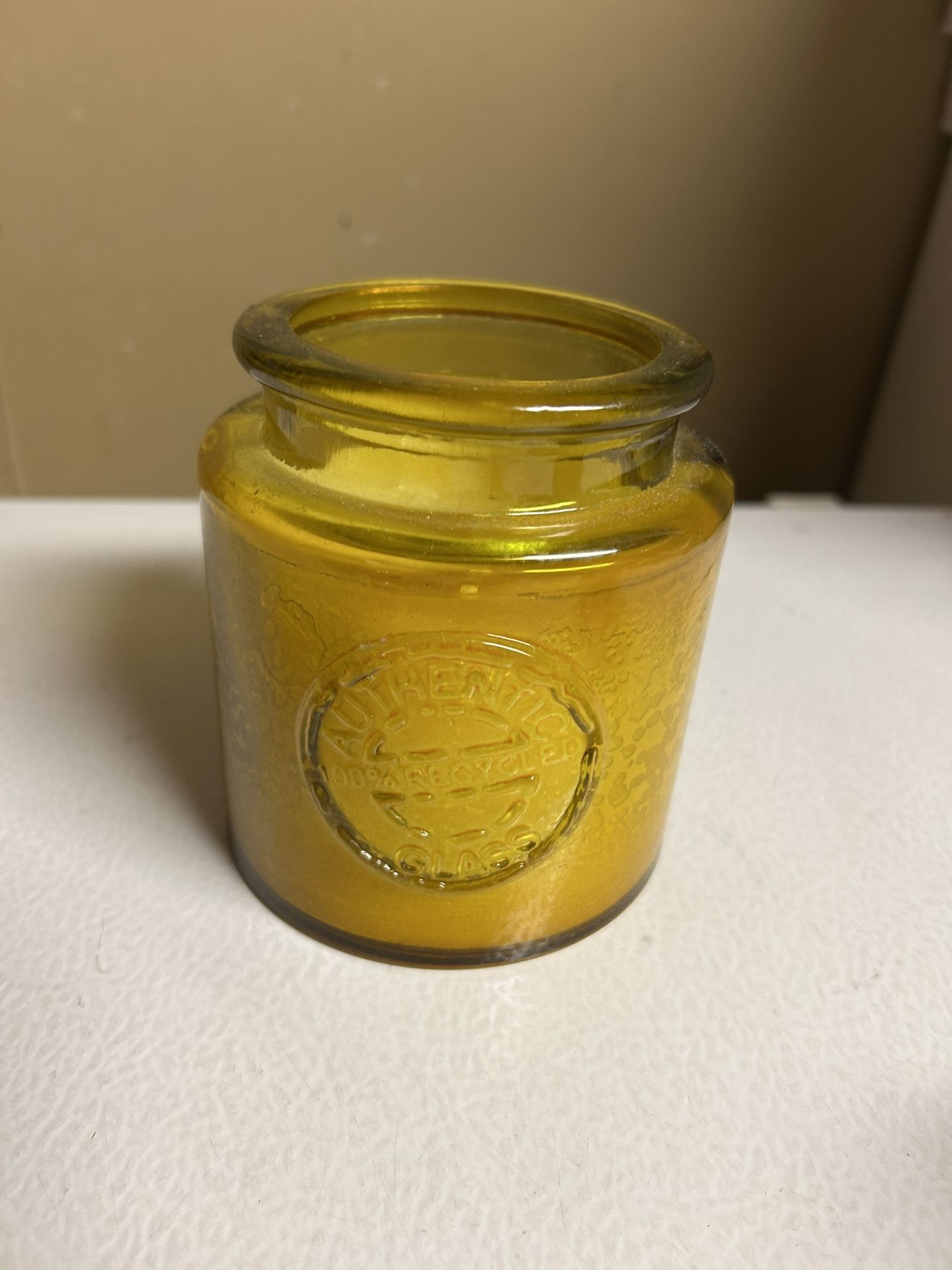 Yellow Glass Candle