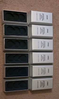 Empty boxes from 90% silver half dollars