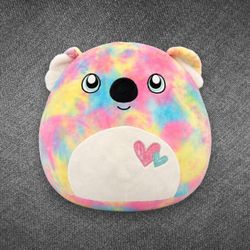 Squishmallows Rainbow Tie Dye Koala Hearts Plush Kellytoy